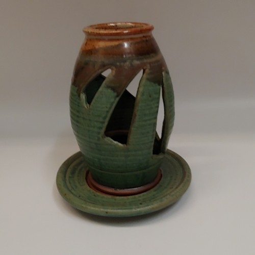 Click to view detail for #220729 Candle Lantern Green/Tan $22